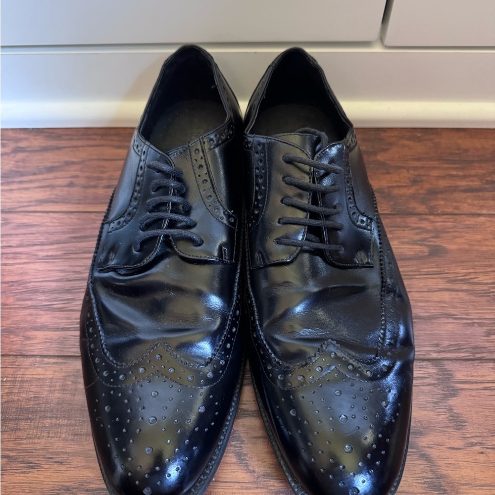 Stacy Adams Madison Black Wingtip Oxford Shoes Sz 11M